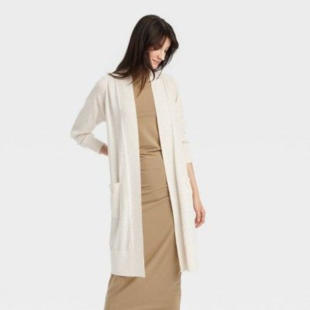 A New Day - Women's Duster Cardigan - A New Day Oatmeal XS Beige